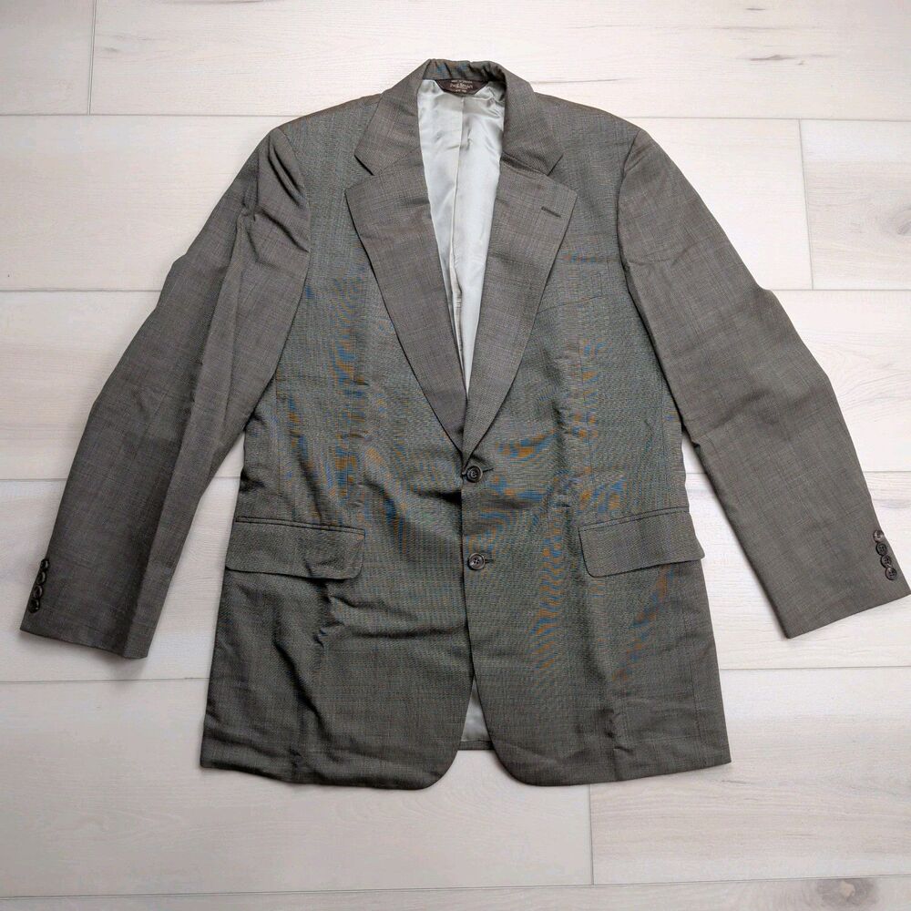 Vintage‎ Paul Stuart Blazer Sport Coat Mens 42L Wool Brown Jacket Made in Canada